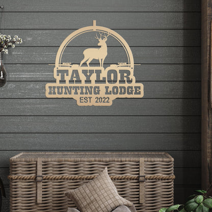 Custom Deer Hunting Metal Sign - Personalized