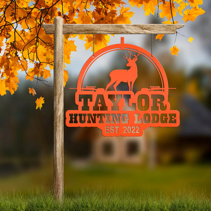 Custom Deer Hunting Metal Sign - Personalized