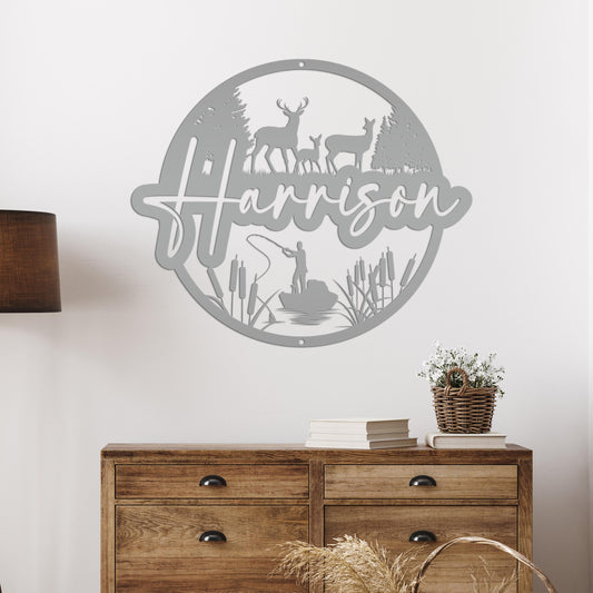 Custom Deer and Hunting Scene  Sign- Personalized Sign