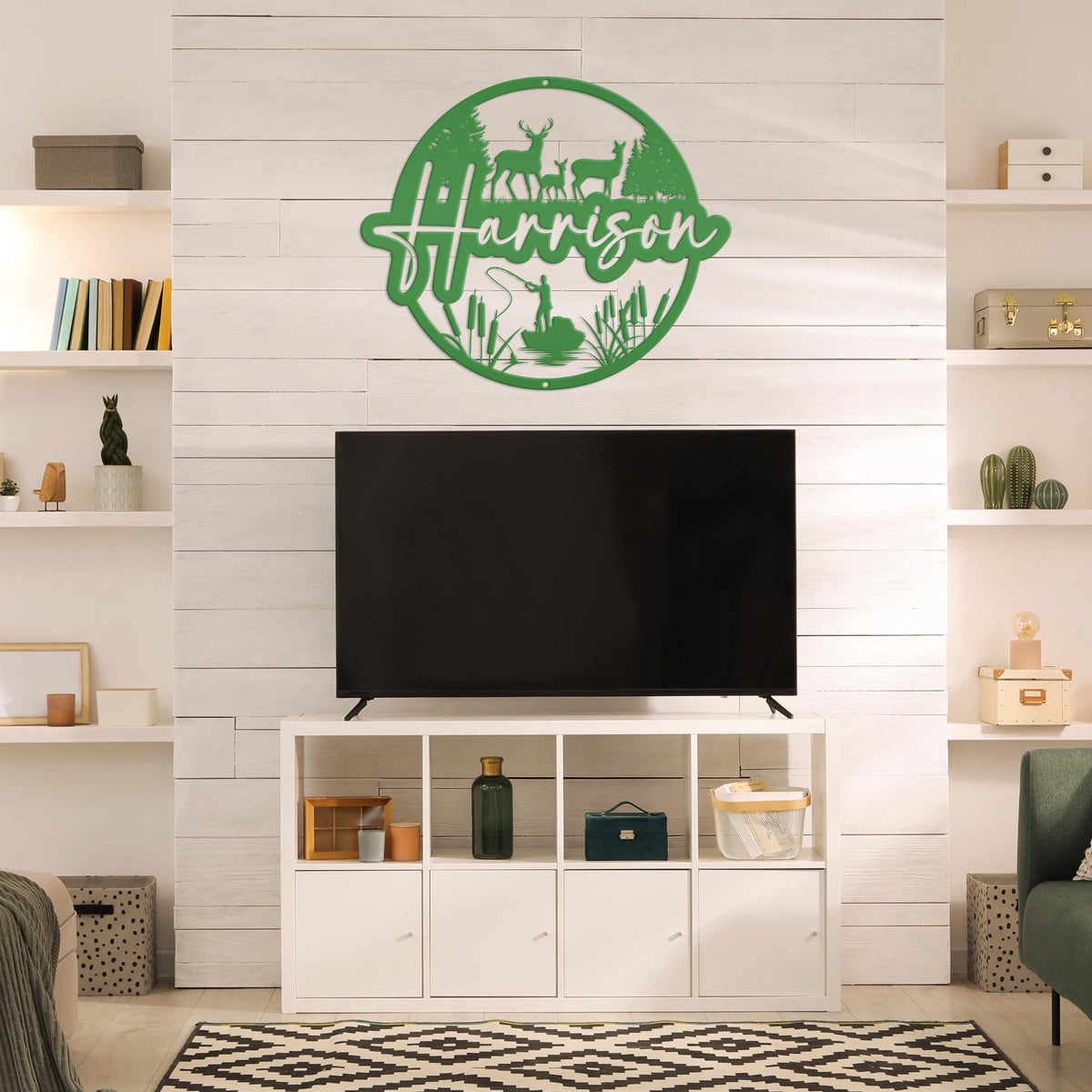 Custom Deer and Hunting Scene  Sign- Personalized Sign