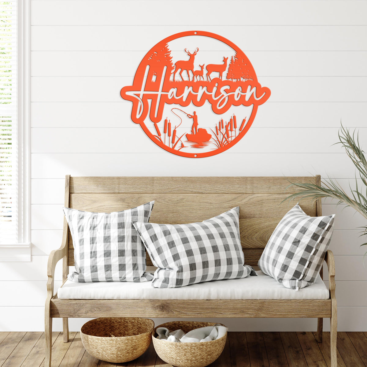 Custom Deer and Hunting Scene  Sign- Personalized Sign