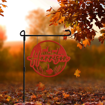 Custom Deer and Hunting Scene  Sign- Personalized Sign