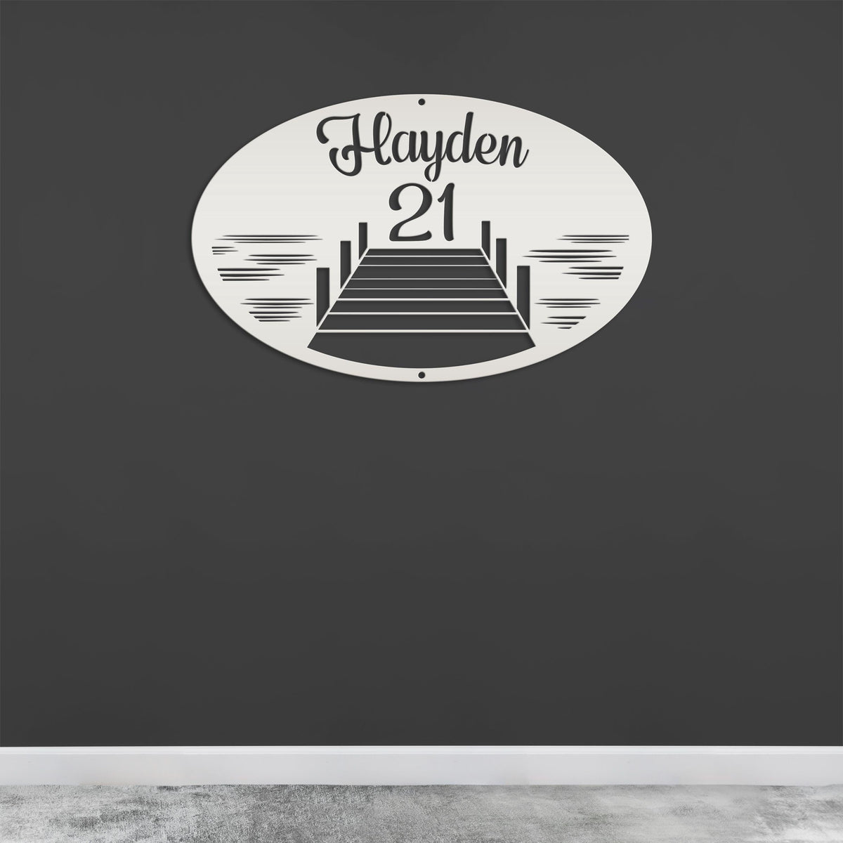 Personalized Family Lake Lot Number Metal Sign