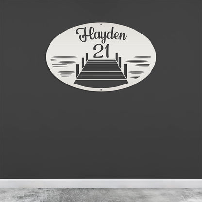 Personalized Family Lake Lot Number Metal Sign