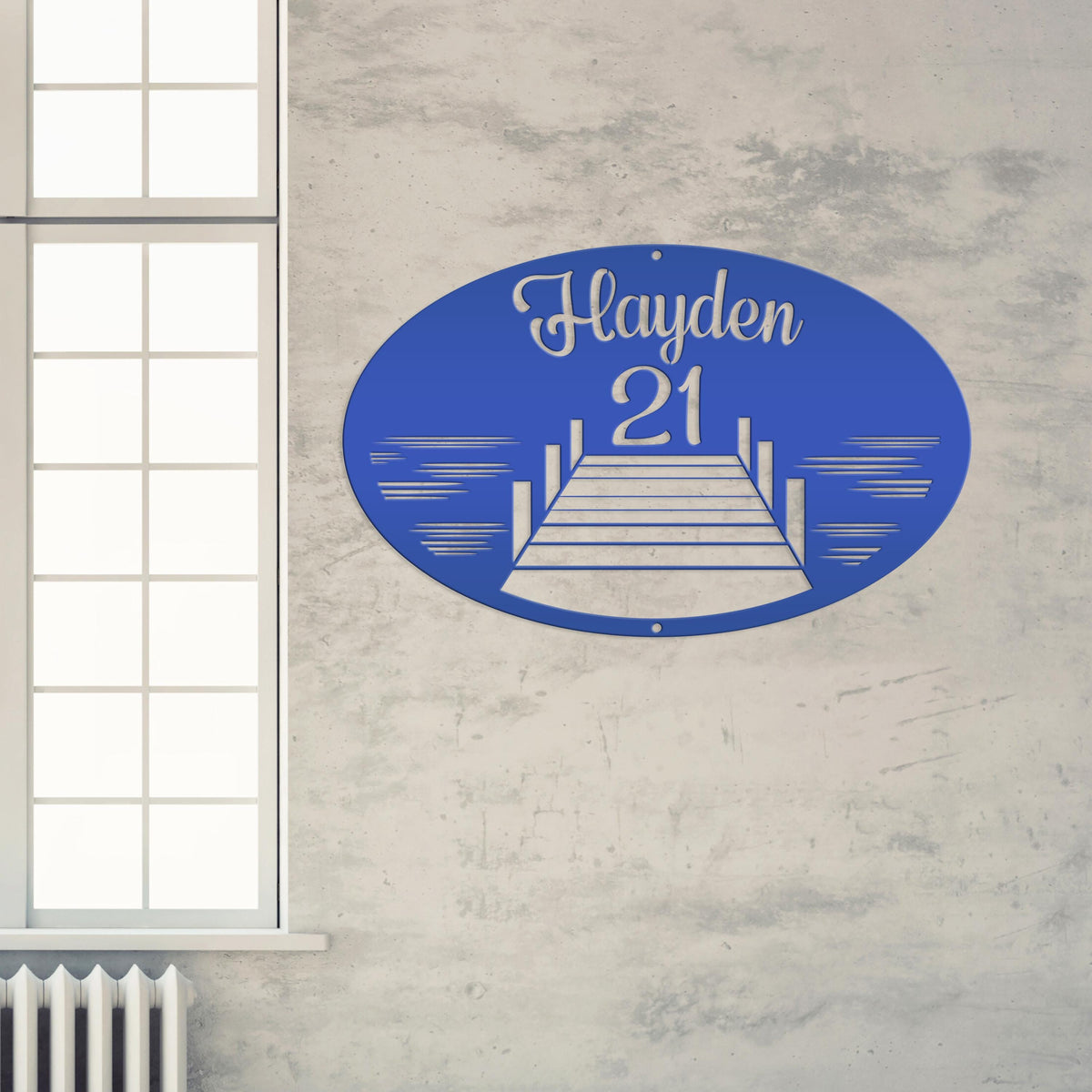 Personalized Family Lake Lot Number Metal Sign
