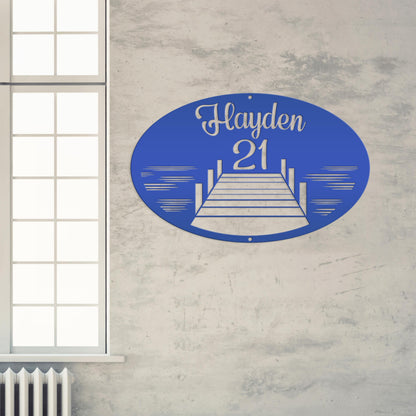 Personalized Family Lake Lot Number Metal Sign