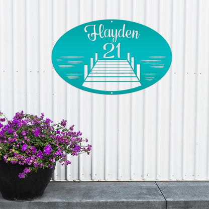 Personalized Family Lake Lot Number Metal Sign