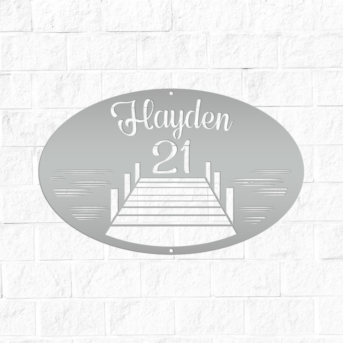 Personalized Family Lake Lot Number Metal Sign