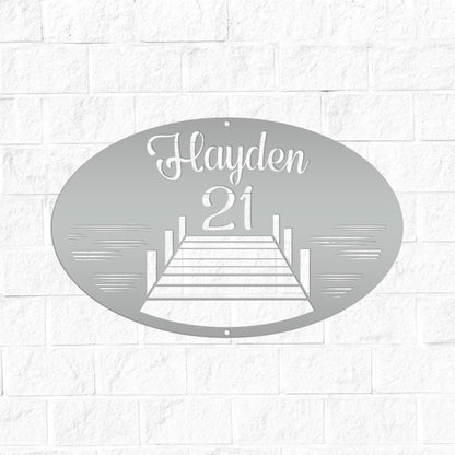 Personalized Family Lake Lot Number Metal Sign