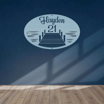Personalized Family Lake Lot Number Metal Sign