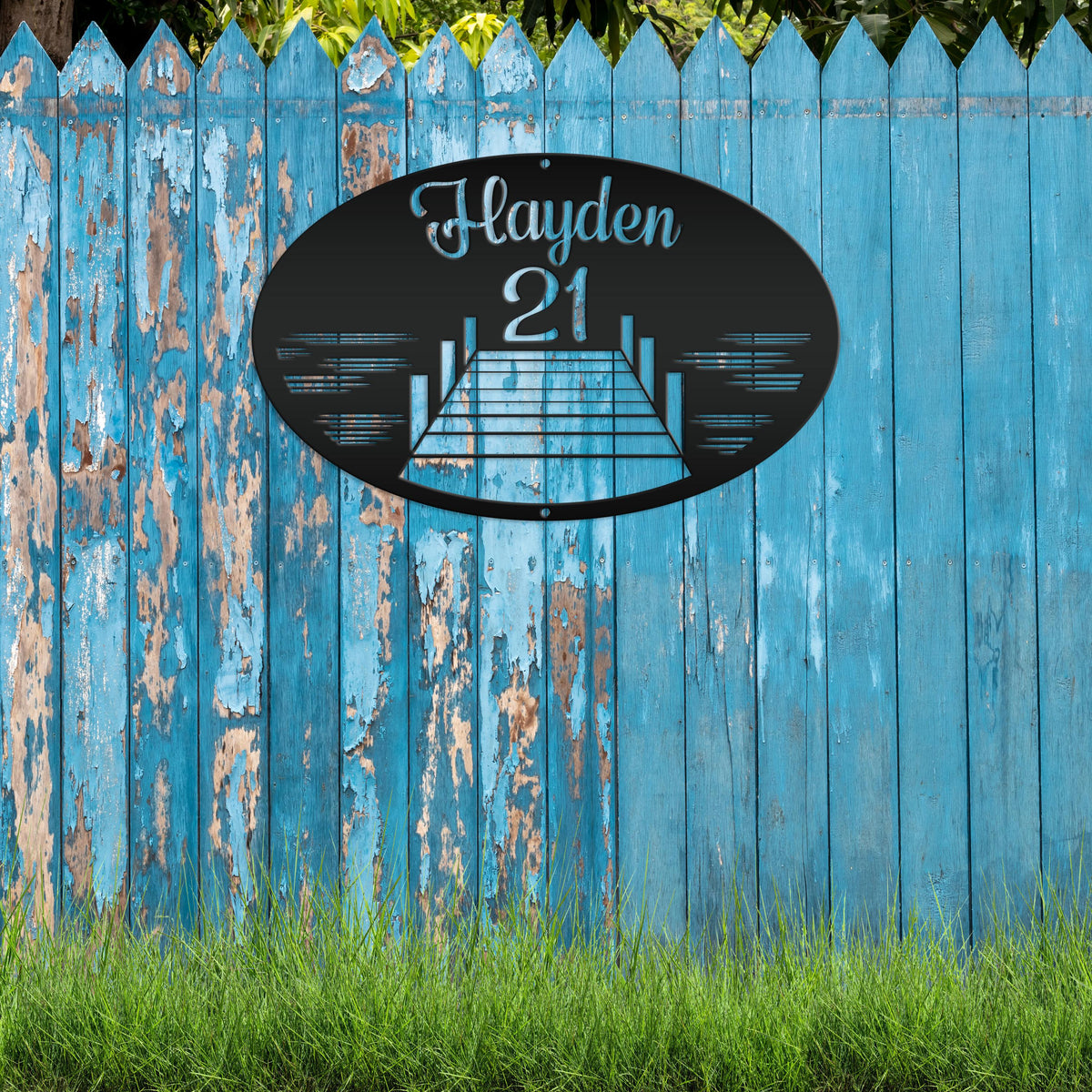 Personalized Family Lake Lot Number Metal Sign