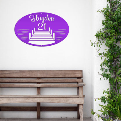 Personalized Family Lake Lot Number Metal Sign