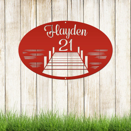 Personalized Family Lake Lot Number Metal Sign