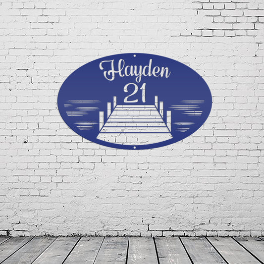 Personalized Family Lake Lot Number Metal Sign