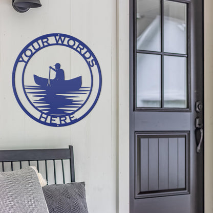 Lake Lot Address Sign, Metal Lake House Decor, Custom Gift Idea For Father's Day, Personalized Fishing Cabin Outdoor Wall Marker, Fisherman
