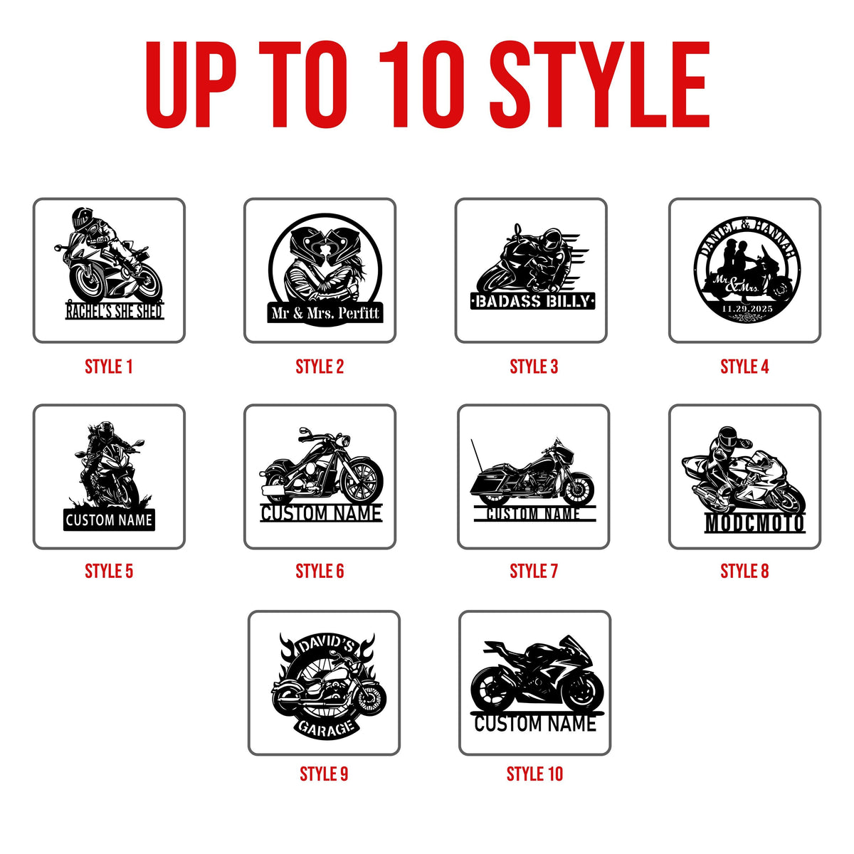 Custom Motocross Biker Metal Wall Art LED Lights Personalized Biker Name Sign