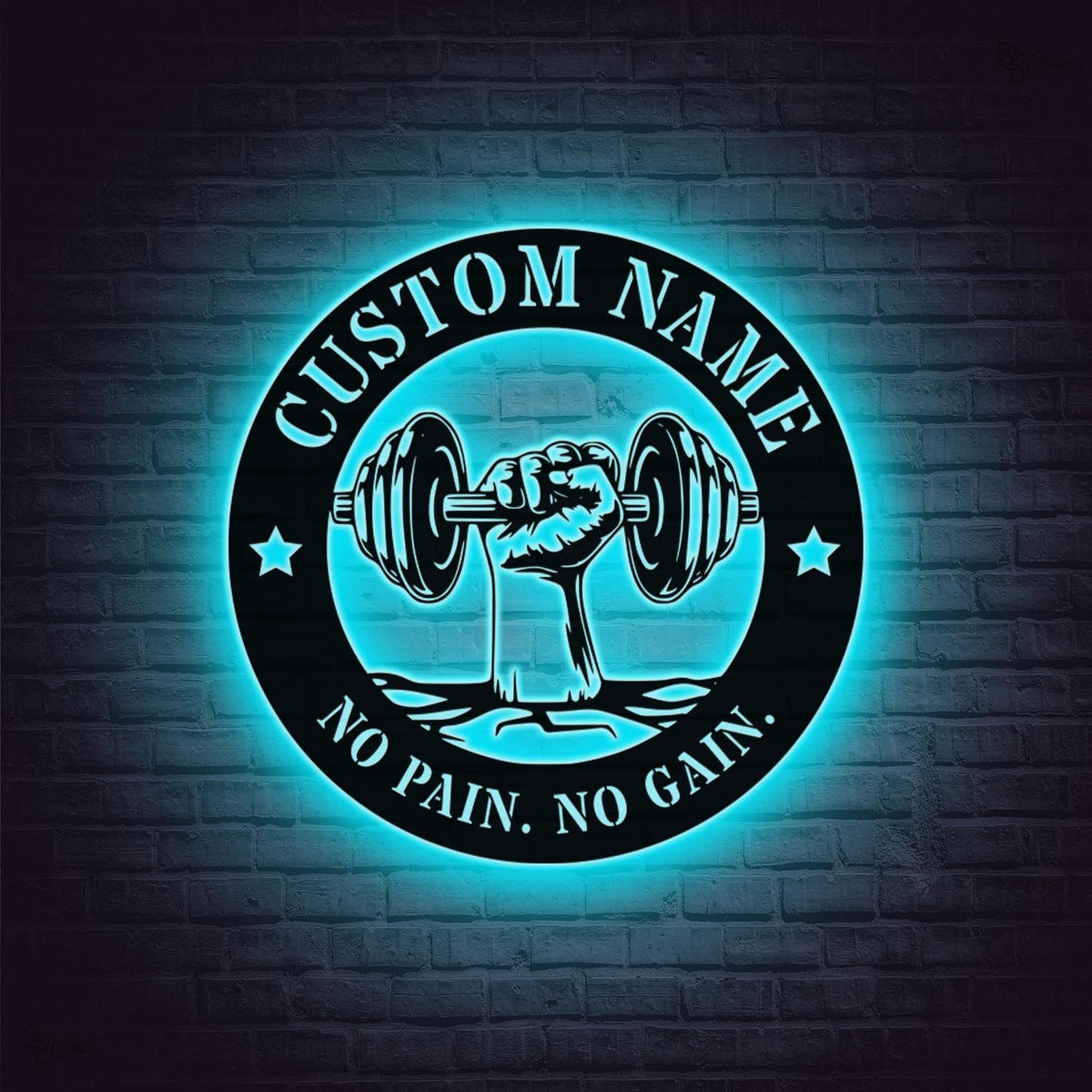 Personalized Female Metal Gym Sign LED Lights, Home Gym Decor, Fitness Wall Art, Metal Sign for Home Gyms, Metal Gym Sign