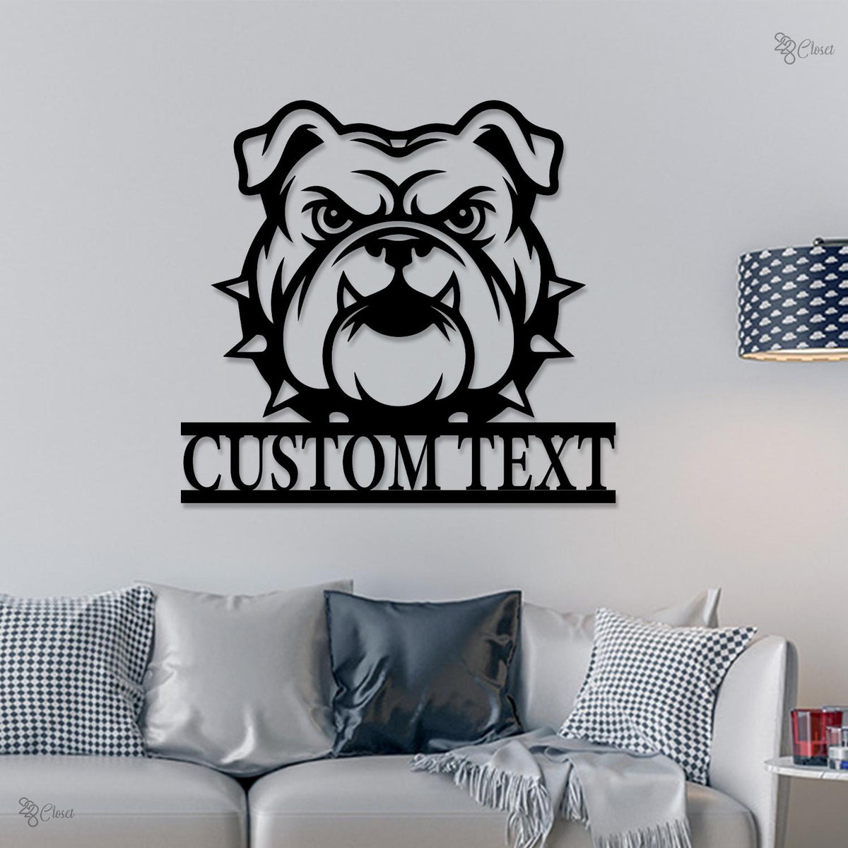 Custom Bull Dog Metal Wall Art LED Lights, Dog Lover Sign, Personalized Dog Name Sign, Dog Metal Art, Pet Lover Gift, Bull Dog Art