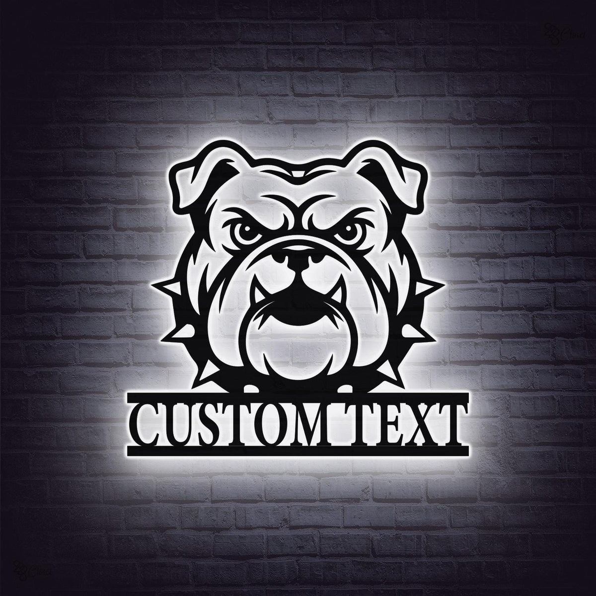 Custom Bull Dog Metal Wall Art LED Lights, Dog Lover Sign, Personalized Dog Name Sign, Dog Metal Art, Pet Lover Gift, Bull Dog Art
