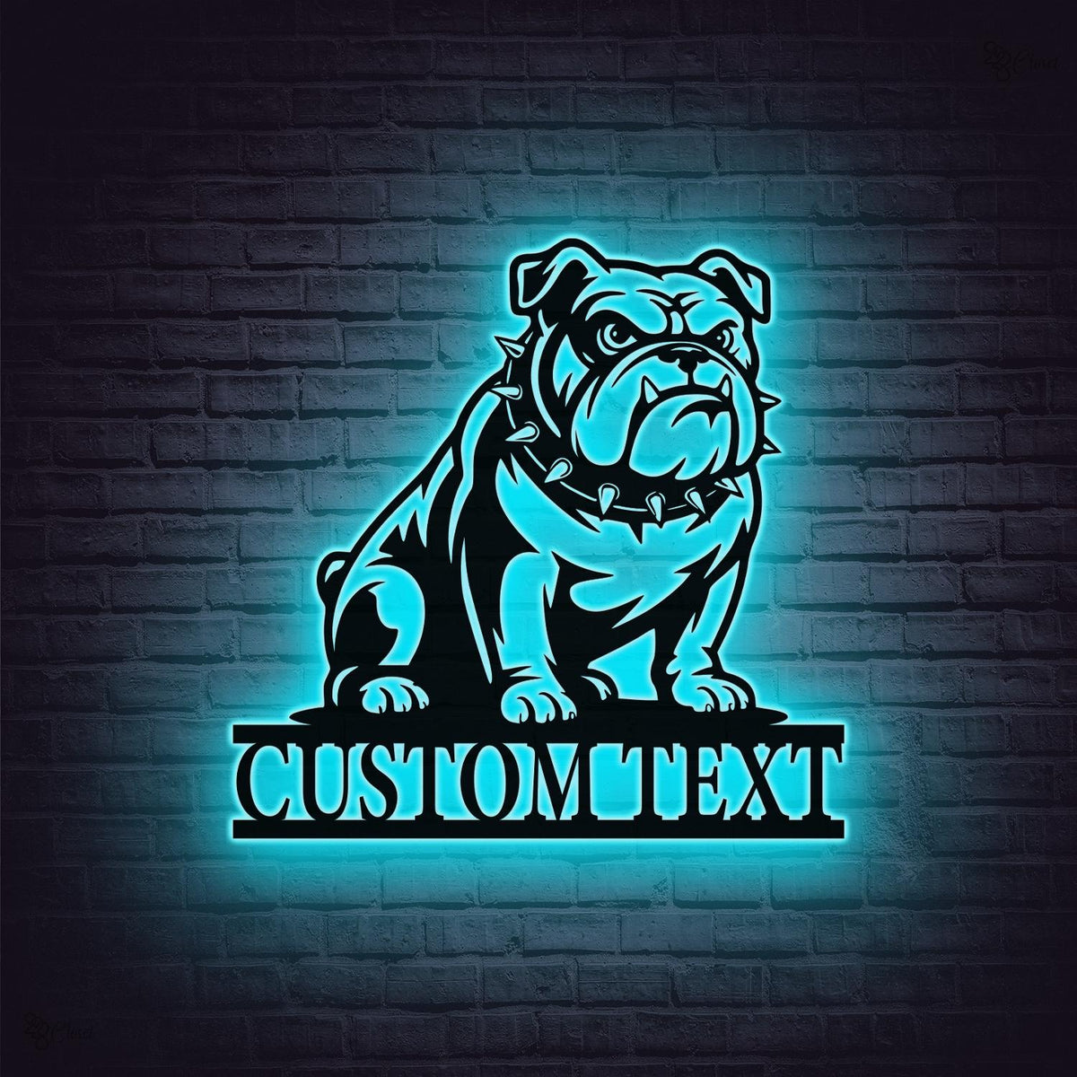 Custom Bull Dog Metal Wall Art LED Lights, Dog Lover Sign, Personalized Dog Name Sign, Dog Metal Art, Pet Lover Gift, Bull Dog Art