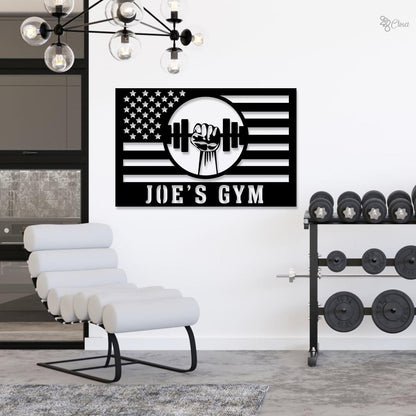 Personalized Female Metal Gym Sign LED Lights, Home Gym Decor, Fitness Wall Art, Metal Sign for Home Gyms, Metal Gym Sign