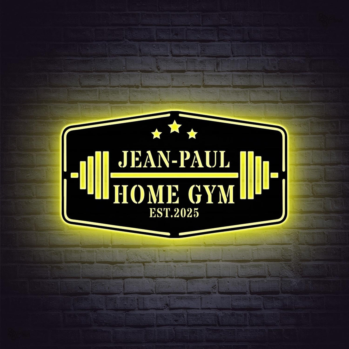 Personalized Female Metal Gym Sign LED Lights, Home Gym Decor, Fitness Wall Art, Metal Sign for Home Gyms, Metal Gym Sign