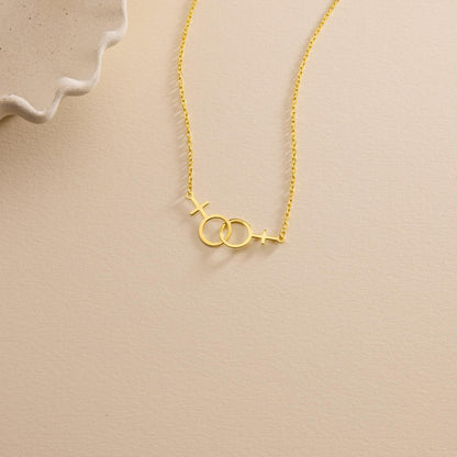 Custom Lesbian Necklace, Double Venus Necklace, LGBT Jewelry, Pride Jewelry, Transgender Gift for her, Gift for Girlfriend, Christmas Gift