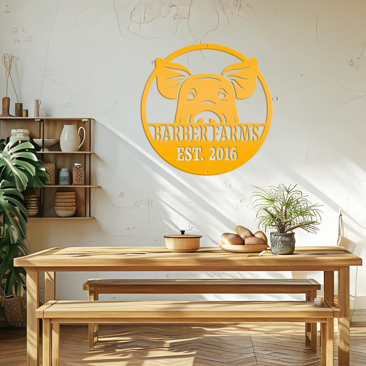 Custom Pig Farm Sign - Indoor Outdoor Metal Sign -