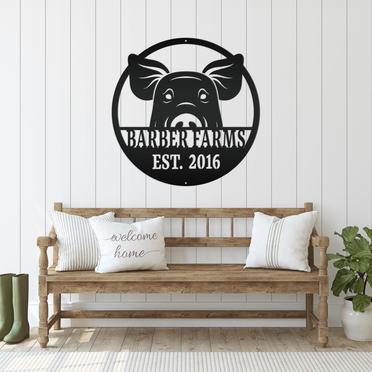 Custom Pig Farm Sign - Indoor Outdoor Metal Sign -