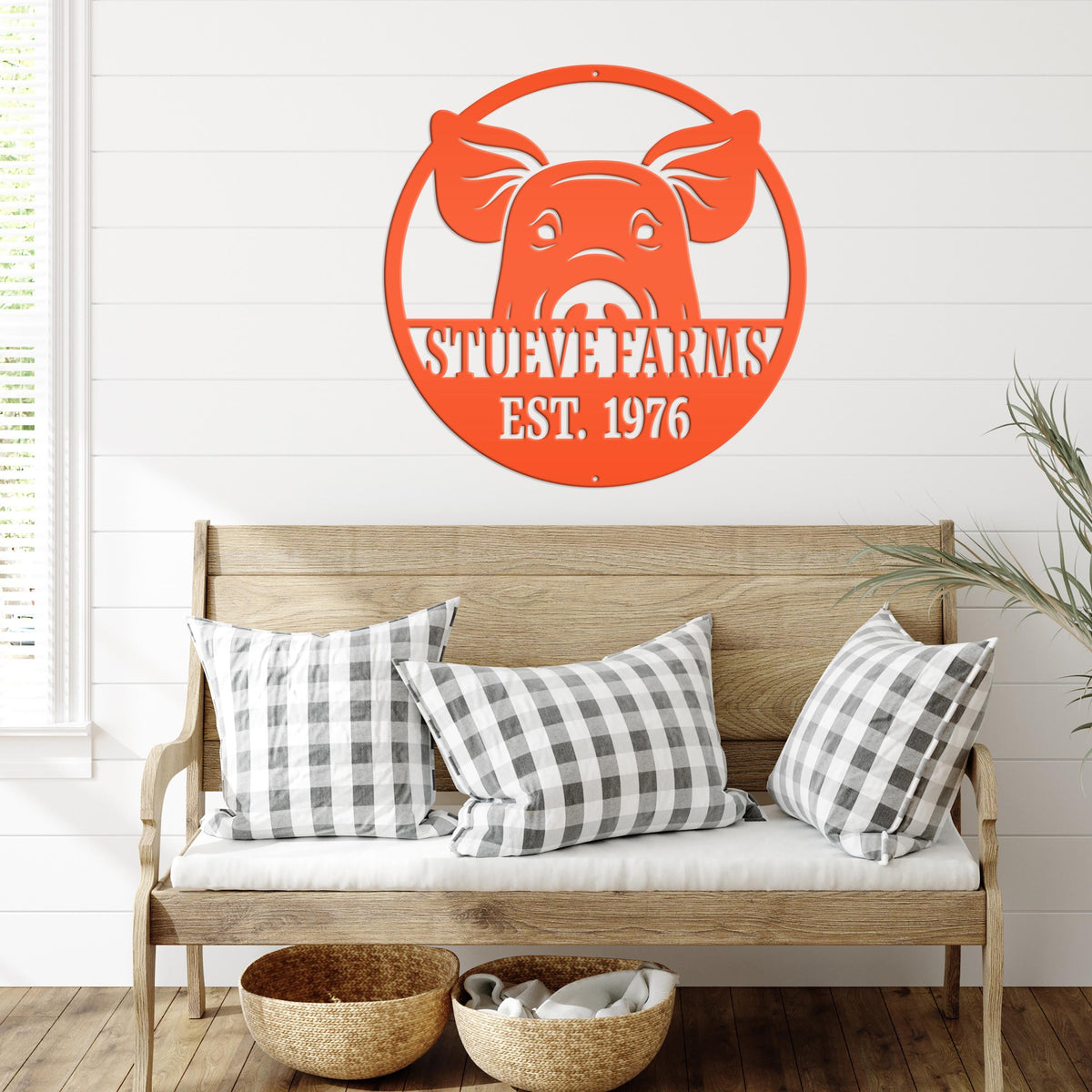 Custom Pig Farm Sign - Indoor Outdoor Metal Sign -