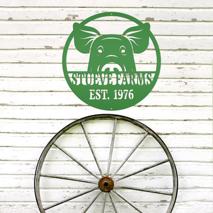 Custom Pig Farm Sign - Indoor Outdoor Metal Sign -