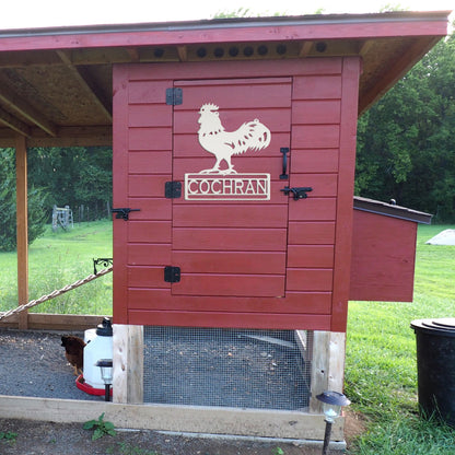 Rooster Decor Metal Sign, Farmhouse Signage, Rustic Home Decor, Personalized Gift Idea for the Chicken Lover, Poultry Farm Business Plaque