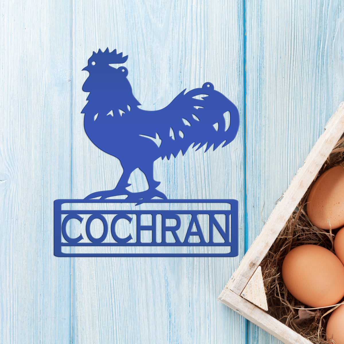 Rooster Decor Metal Sign, Farmhouse Signage, Rustic Home Decor, Personalized Gift Idea for the Chicken Lover, Poultry Farm Business Plaque