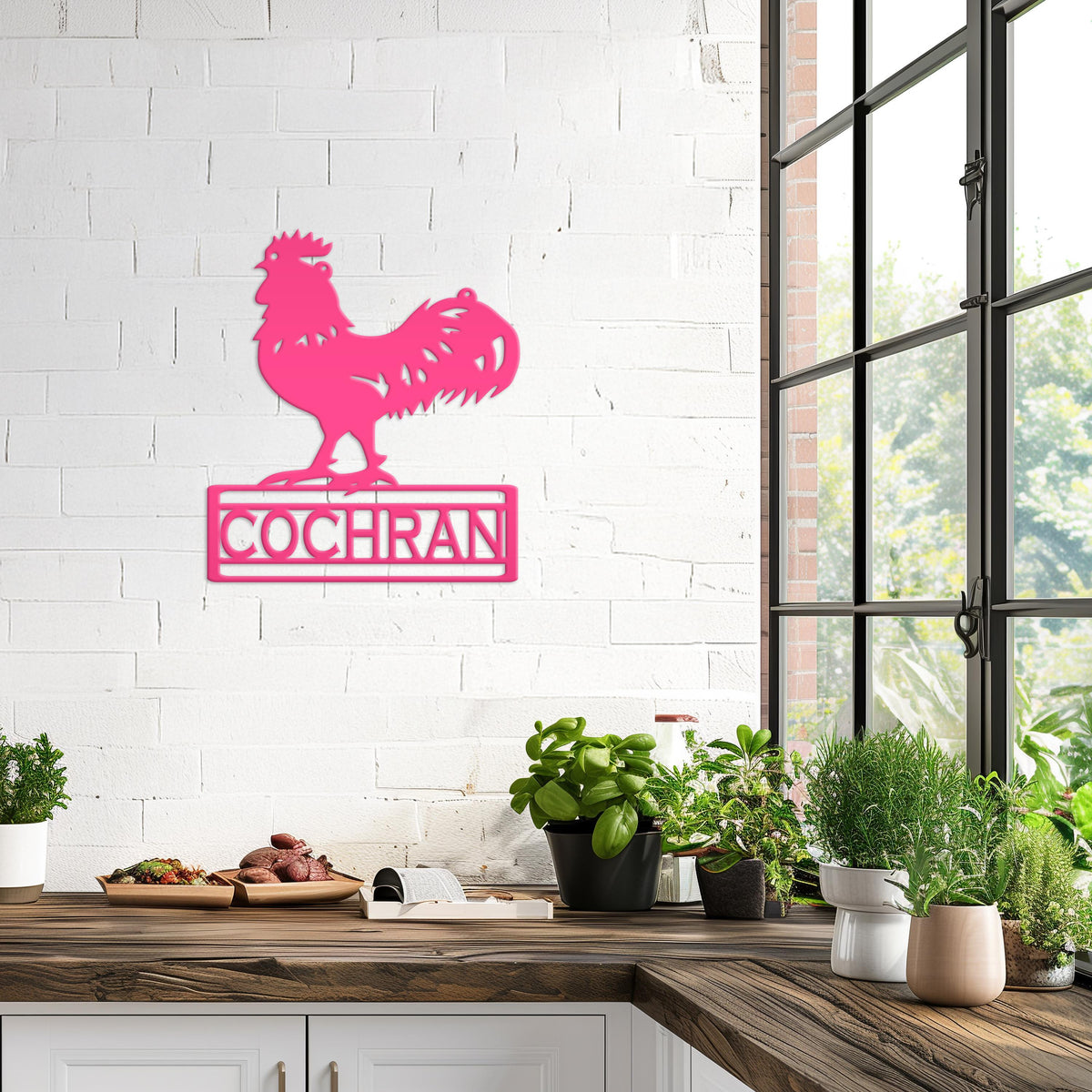 Rooster Decor Metal Sign, Farmhouse Signage, Rustic Home Decor, Personalized Gift Idea for the Chicken Lover, Poultry Farm Business Plaque