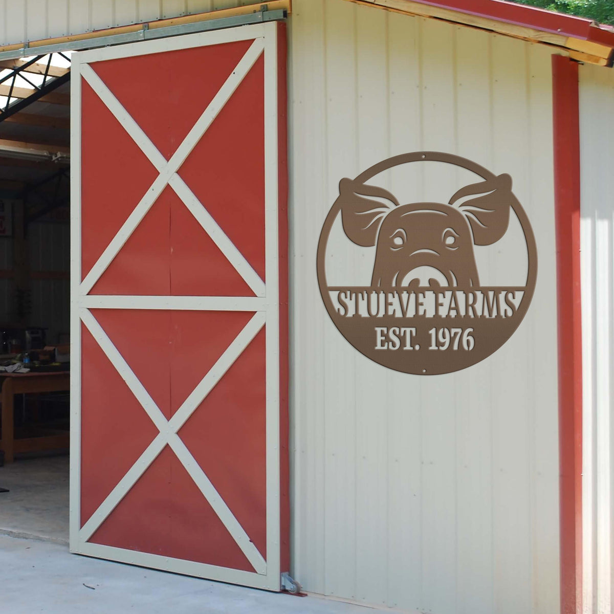 Custom Pig Farm Sign - Indoor Outdoor Metal Sign -