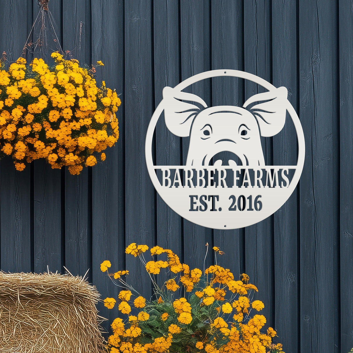 Custom Pig Farm Sign - Indoor Outdoor Metal Sign -