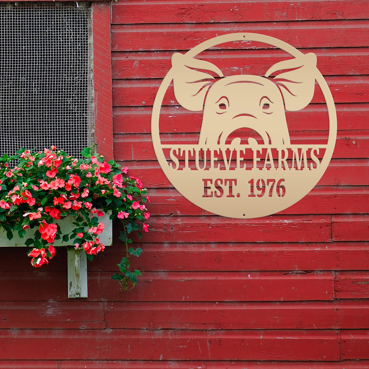 Custom Pig Farm Sign - Indoor Outdoor Metal Sign -