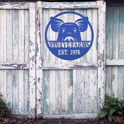 Custom Pig Farm Sign - Indoor Outdoor Metal Sign -