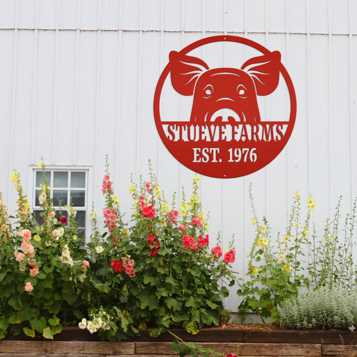 Custom Pig Farm Sign - Indoor Outdoor Metal Sign -