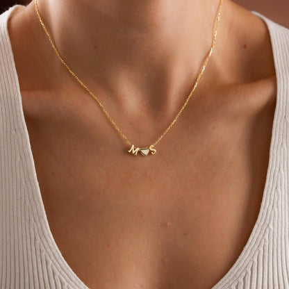 Gold Plated Initial Dainty Heart Necklace, Personalized Initial Necklace, Minimalist Necklace, Tiny Letter Necklace, Christmas Gift for her
