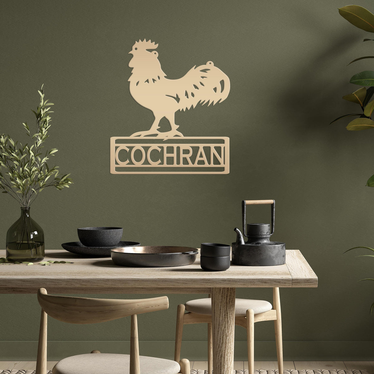 Rooster Decor Metal Sign, Farmhouse Signage, Rustic Home Decor, Personalized Gift Idea for the Chicken Lover, Poultry Farm Business Plaque