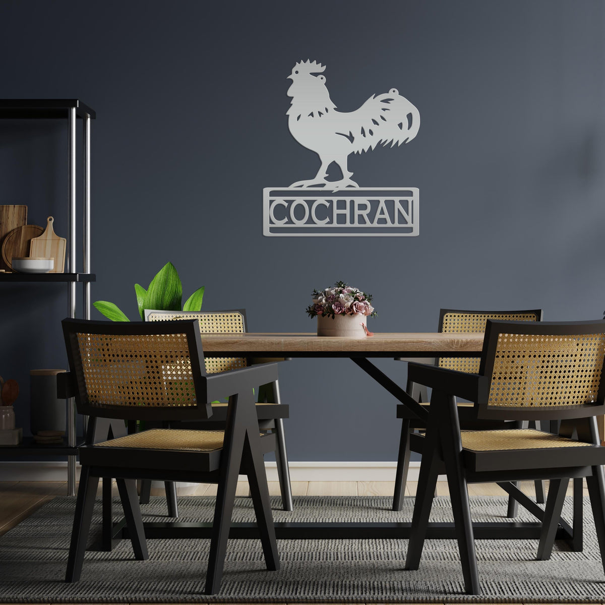 Rooster Decor Metal Sign, Farmhouse Signage, Rustic Home Decor, Personalized Gift Idea for the Chicken Lover, Poultry Farm Business Plaque