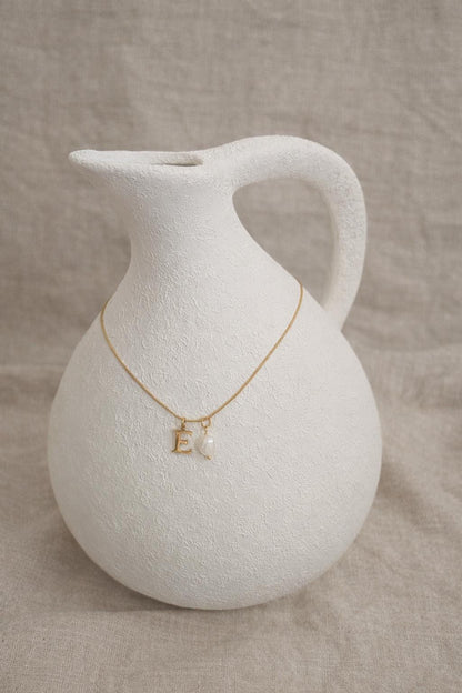 Pearl  initial necklace, necklace for little girls, gift for women, gold initial necklace, birthday gift for teens, gift for toddlers