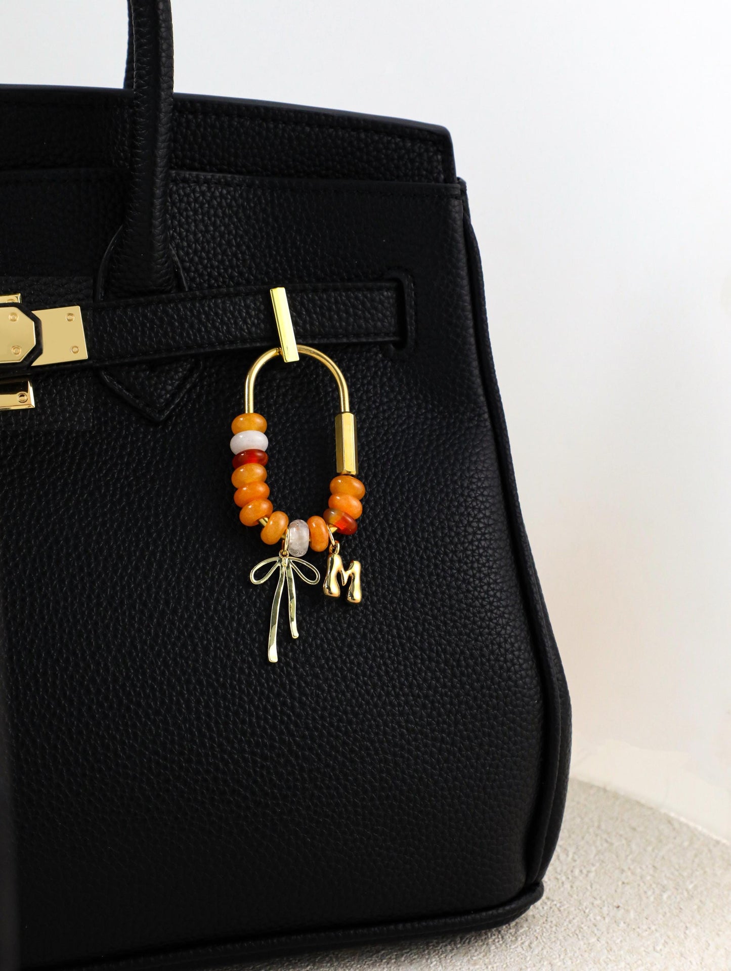 Custom keychain, personalized bag charm, initial and birthstone keychain, handbag accessory, bridesmaid gift, Christmas gift for her