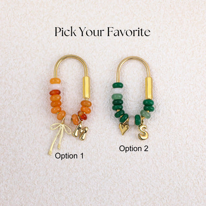 Custom keychain, personalized bag charm, initial and birthstone keychain, handbag accessory, bridesmaid gift, Christmas gift for her