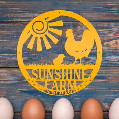 Custom Chicken Sign - Personalized Chicken Farm Sign