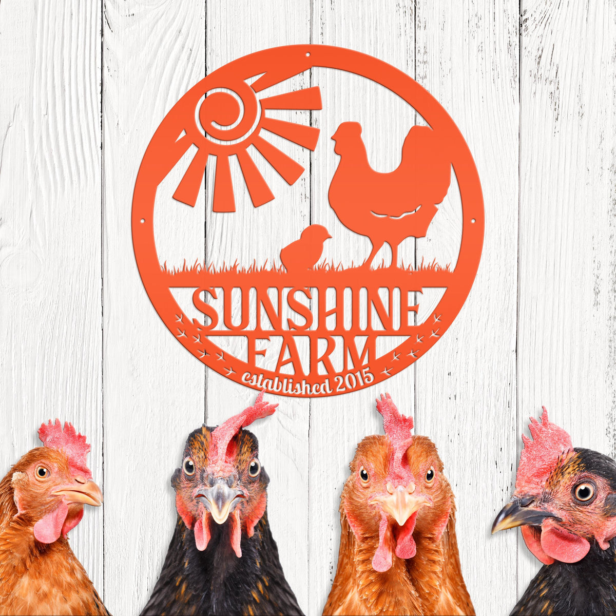 Custom Chicken Sign - Personalized Chicken Farm Sign