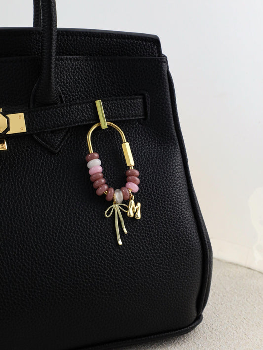 Personalized Birthstone Bag Charm, Custom Month Crystal Keychain, Beaded Purse Charm, Cute Handbag Accessory Gift for Women