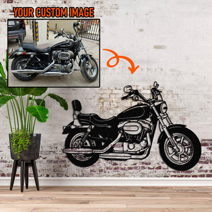 Custom Motorbike Wall Decor LED Lights Convert Your Motorcycle Images to Metal Sign Personalized Motorcycle Shop Garage Sign