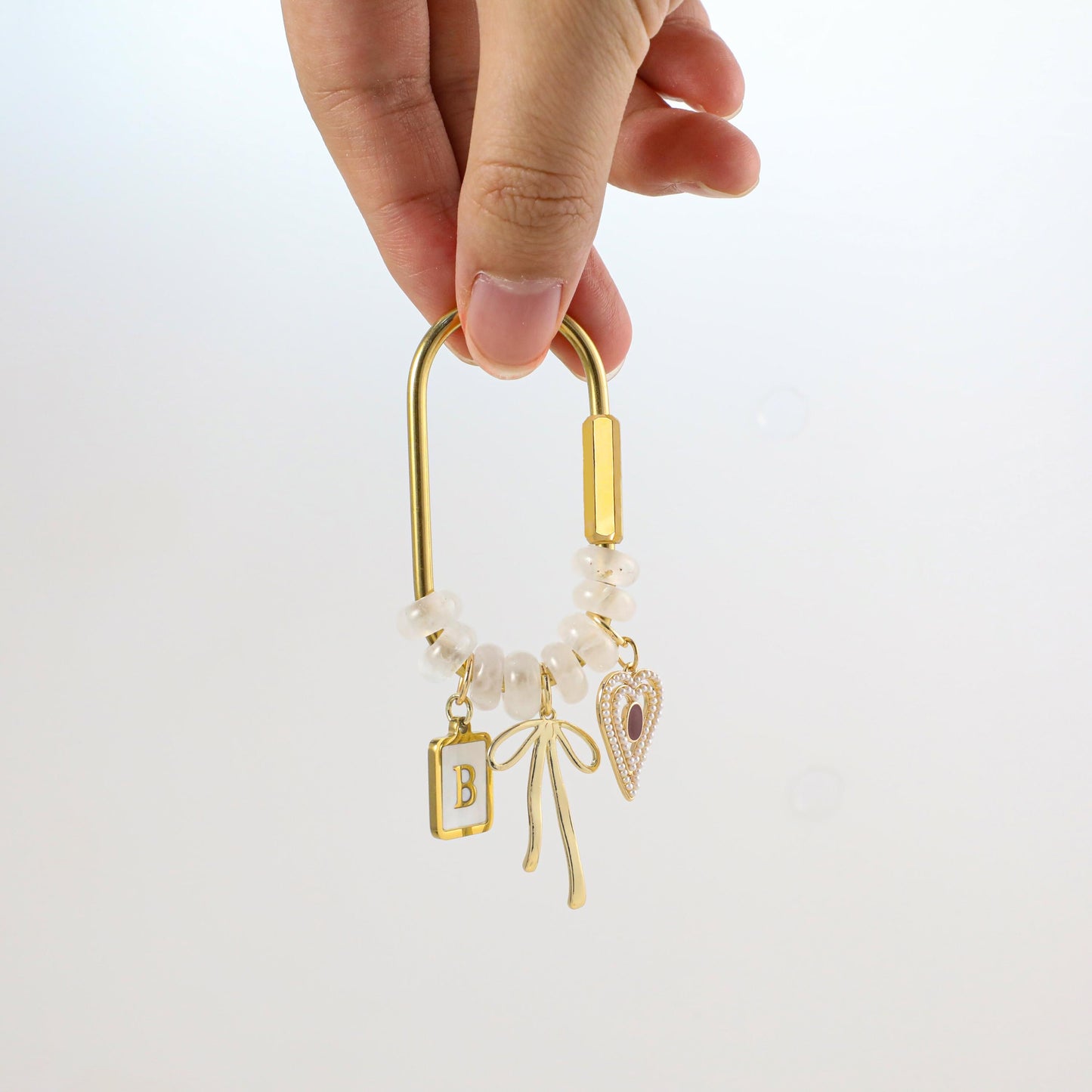 Custom keychain, personalized bag charm, initial and birthstone keychain, handbag accessory, bridesmaid gift, Gift for bridesmaids